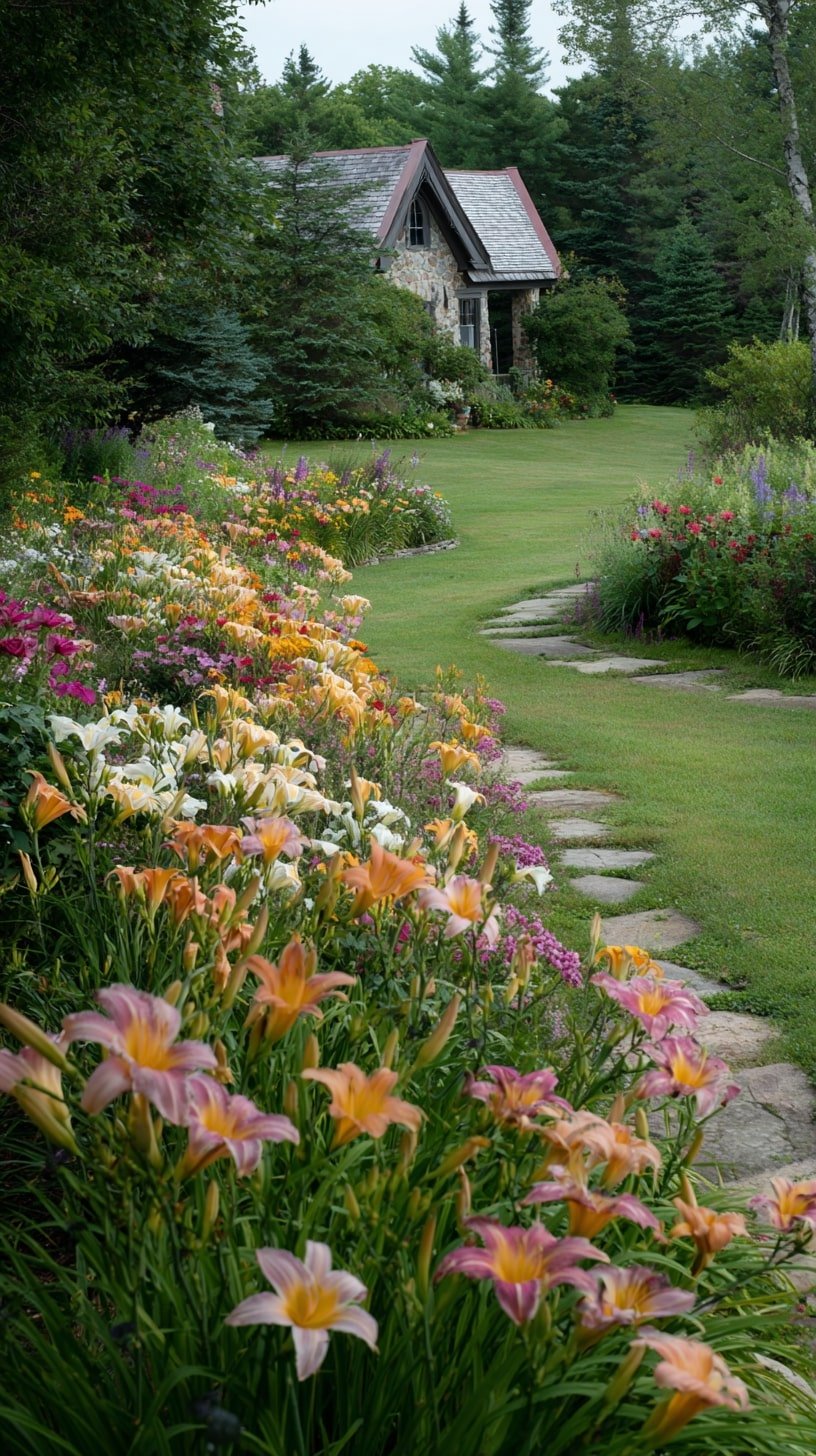 Sweep a Lawn Border with Masses of Carefree Daylilies