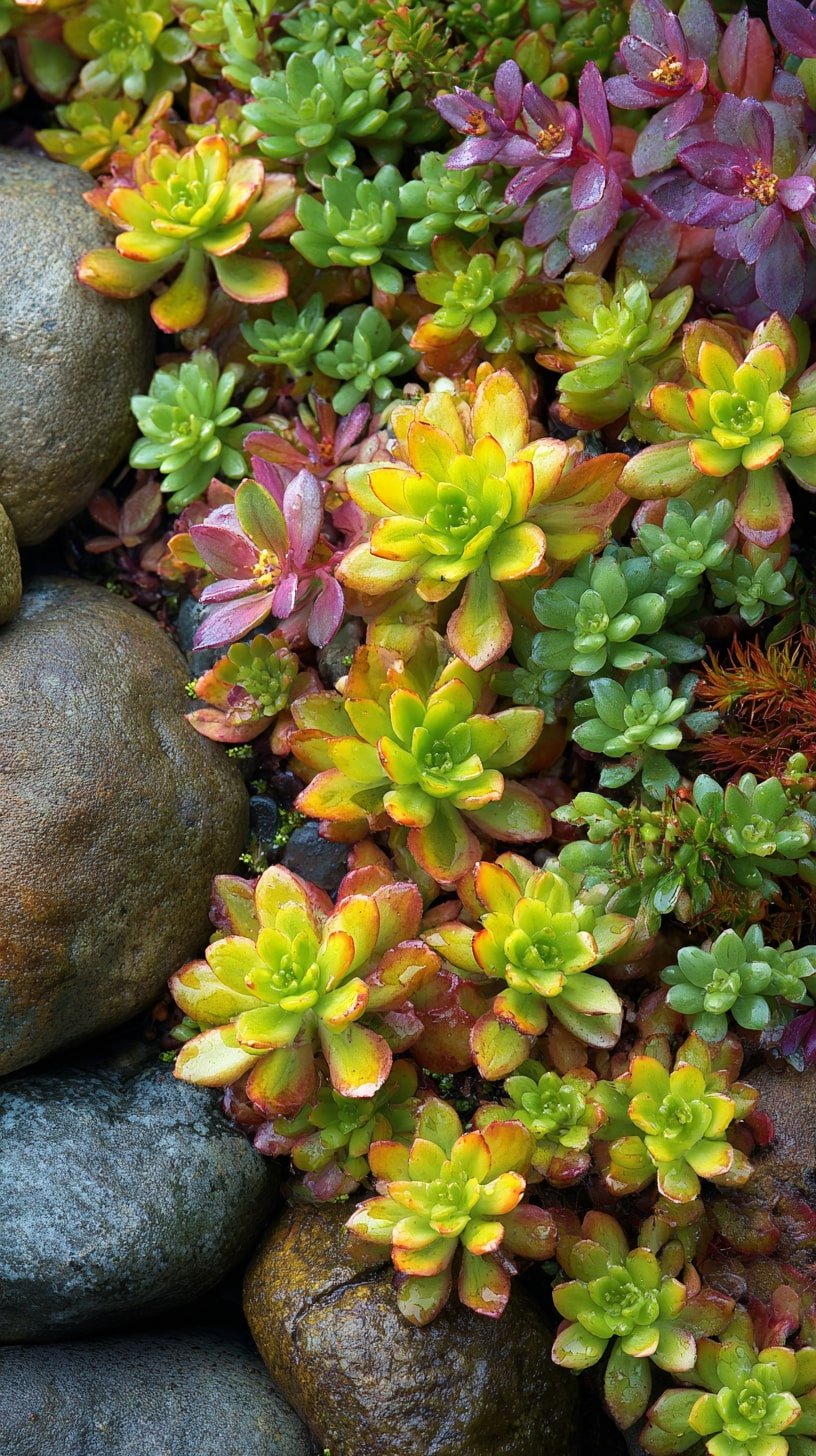 Tuck Colorful Sedum into Stone Edges for a Low-Water Border