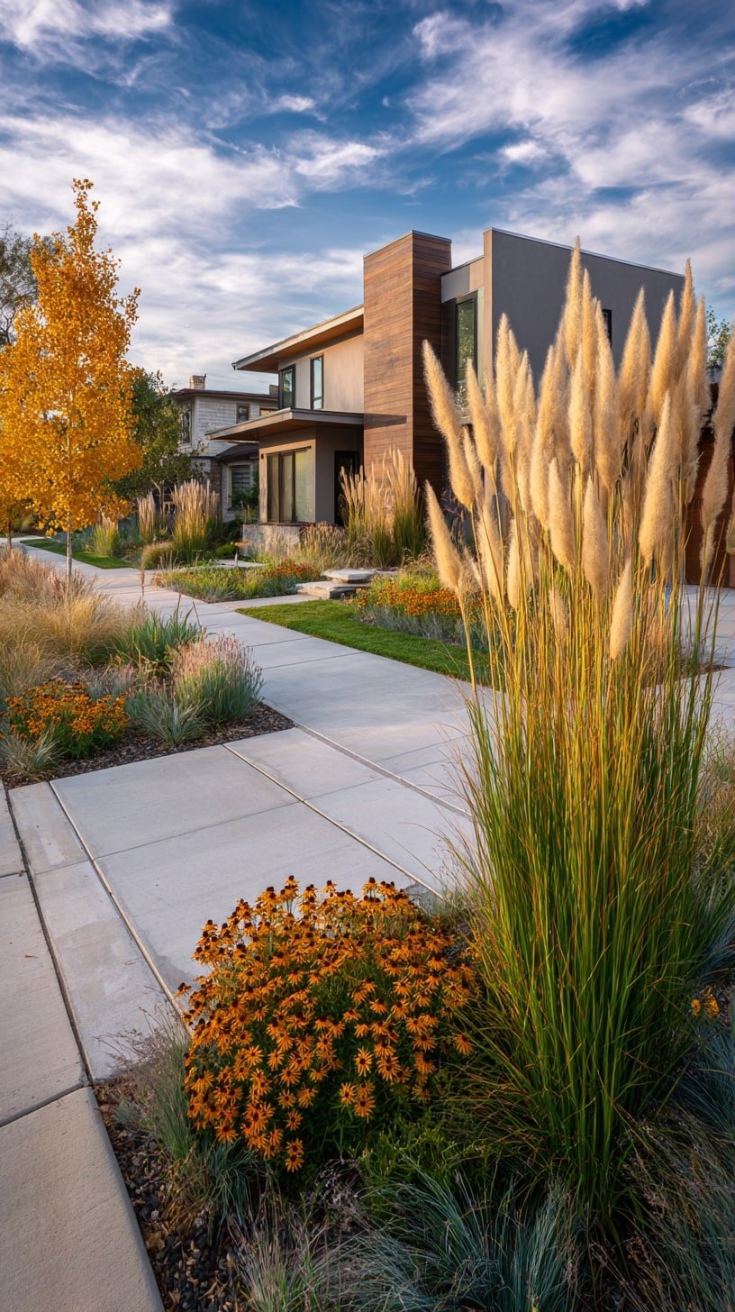  Pair Ornamental Grasses with Native Blooms for a Sleek Front Yard