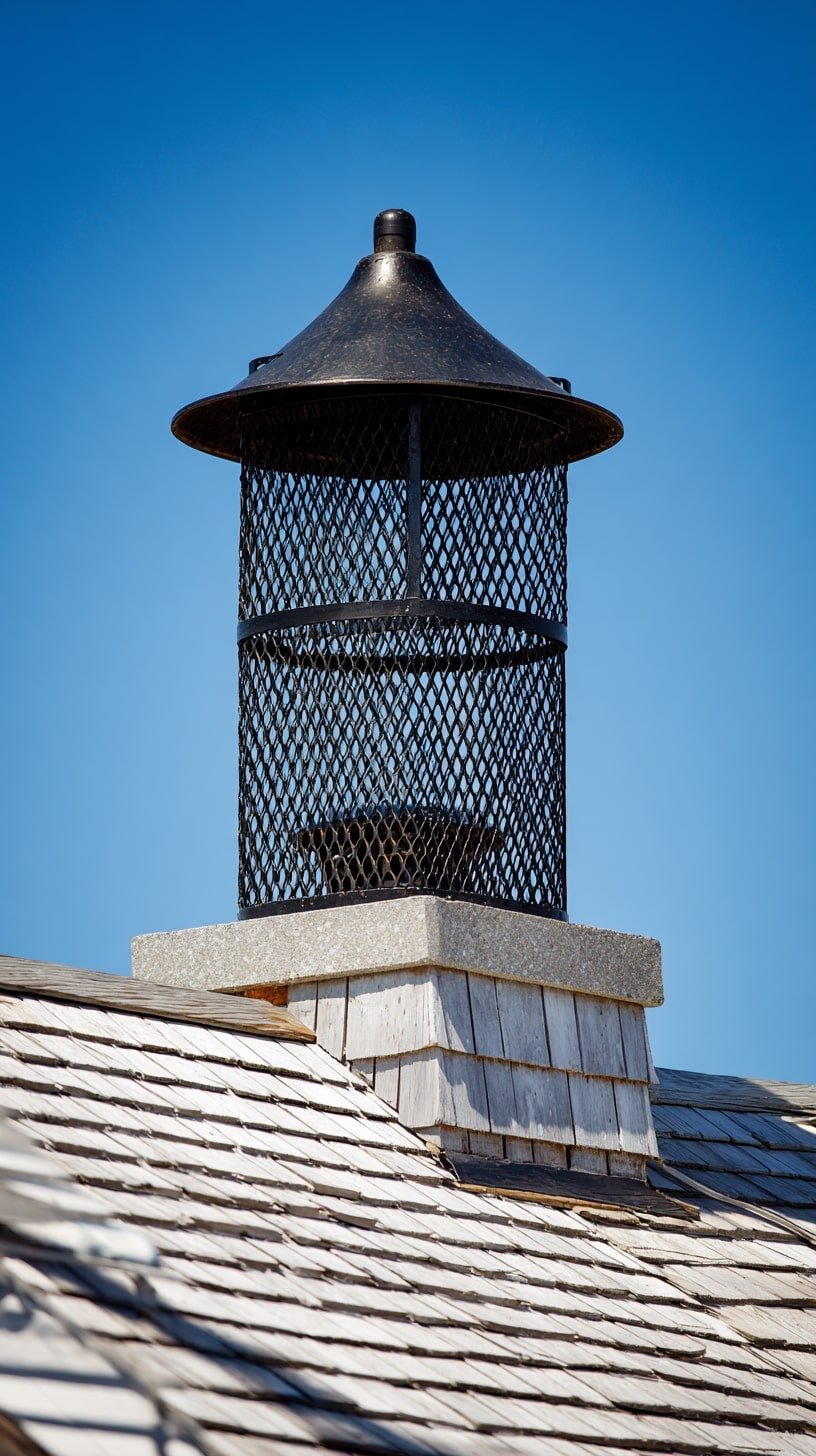 Cap Roof Vents with Mesh Chimneys for Passive Ferment Exhaust